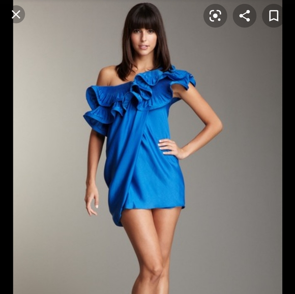 BCBGMAXAZRIA One Shoulder Ruffle Dress size 12 - Picture 1 of 3